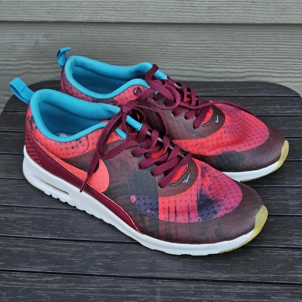 Nike Air Max Thea Print N7 Running Shoes Deep Garnet Red Sneakers Womens Size 9